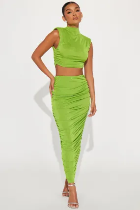 Kayline Slinky Skirt Set - Green