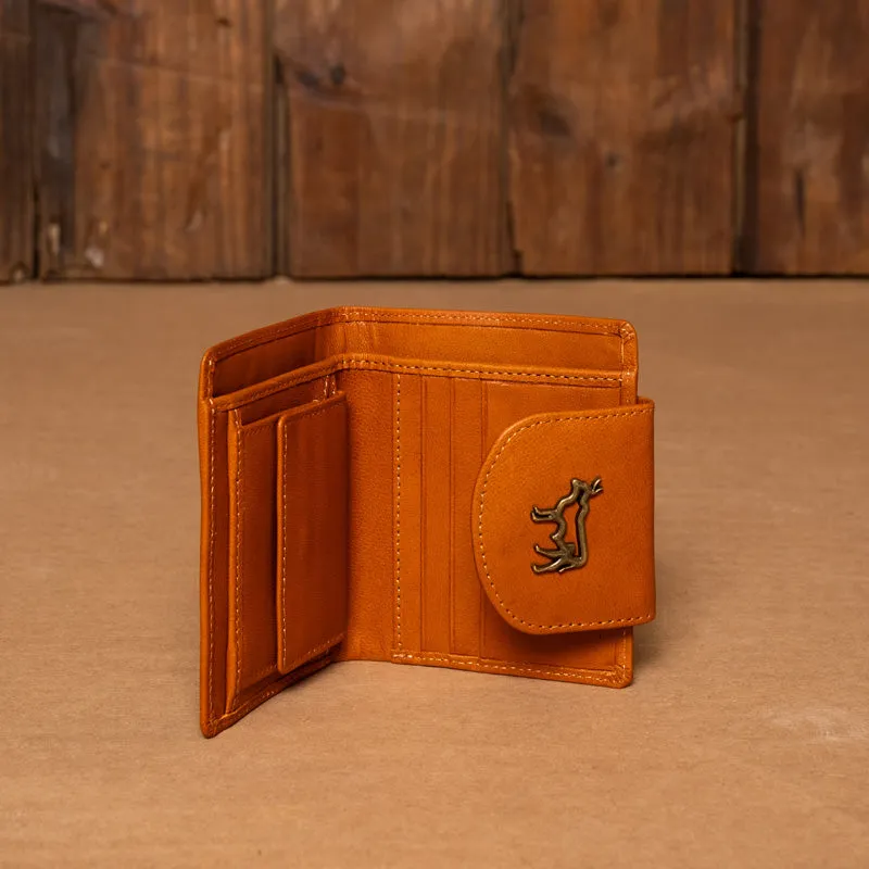 Kingsley Heath Outline Nguni Trim Wallet Tan/Brass