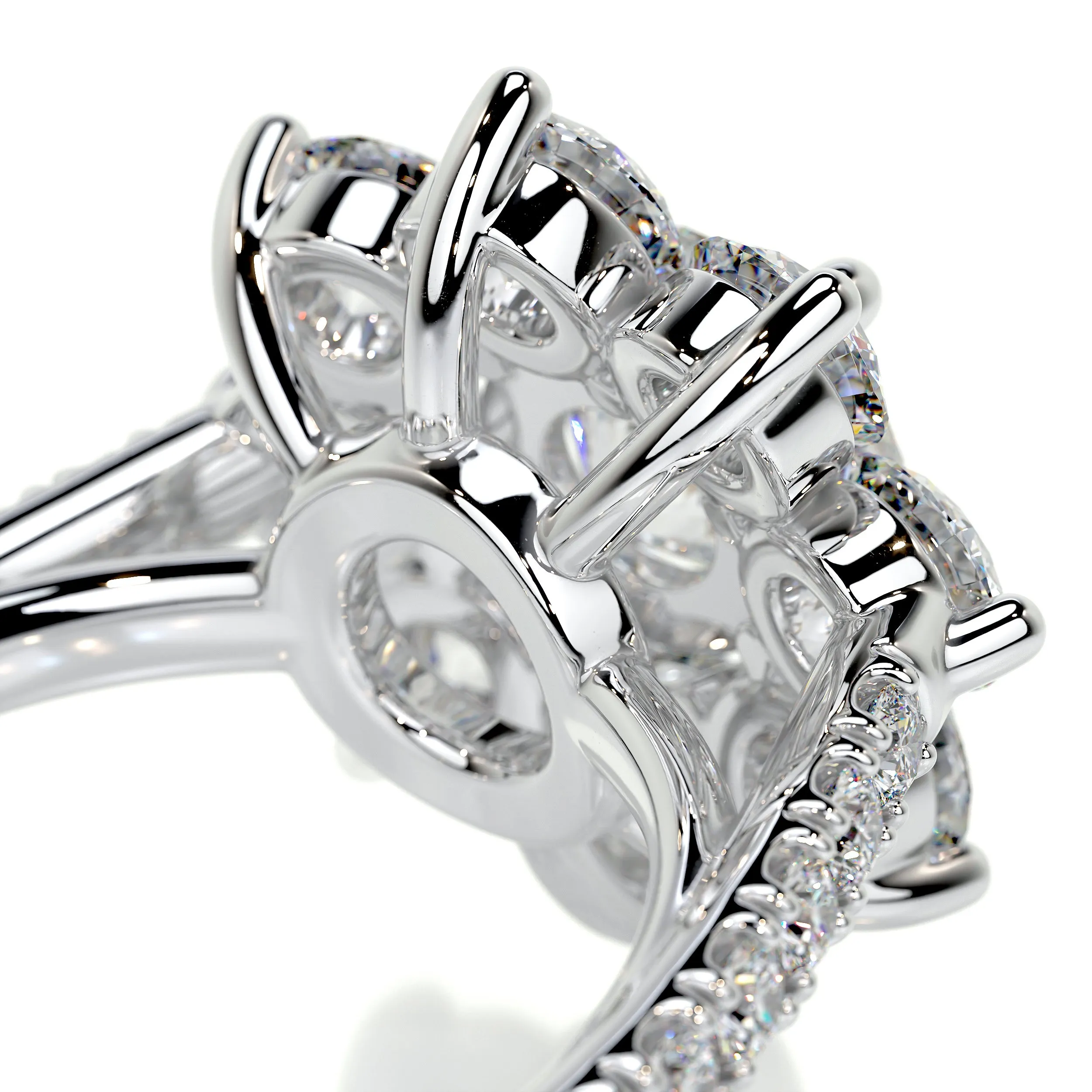 La Fleur Moissanite & Diamonds Ring -18K White Gold