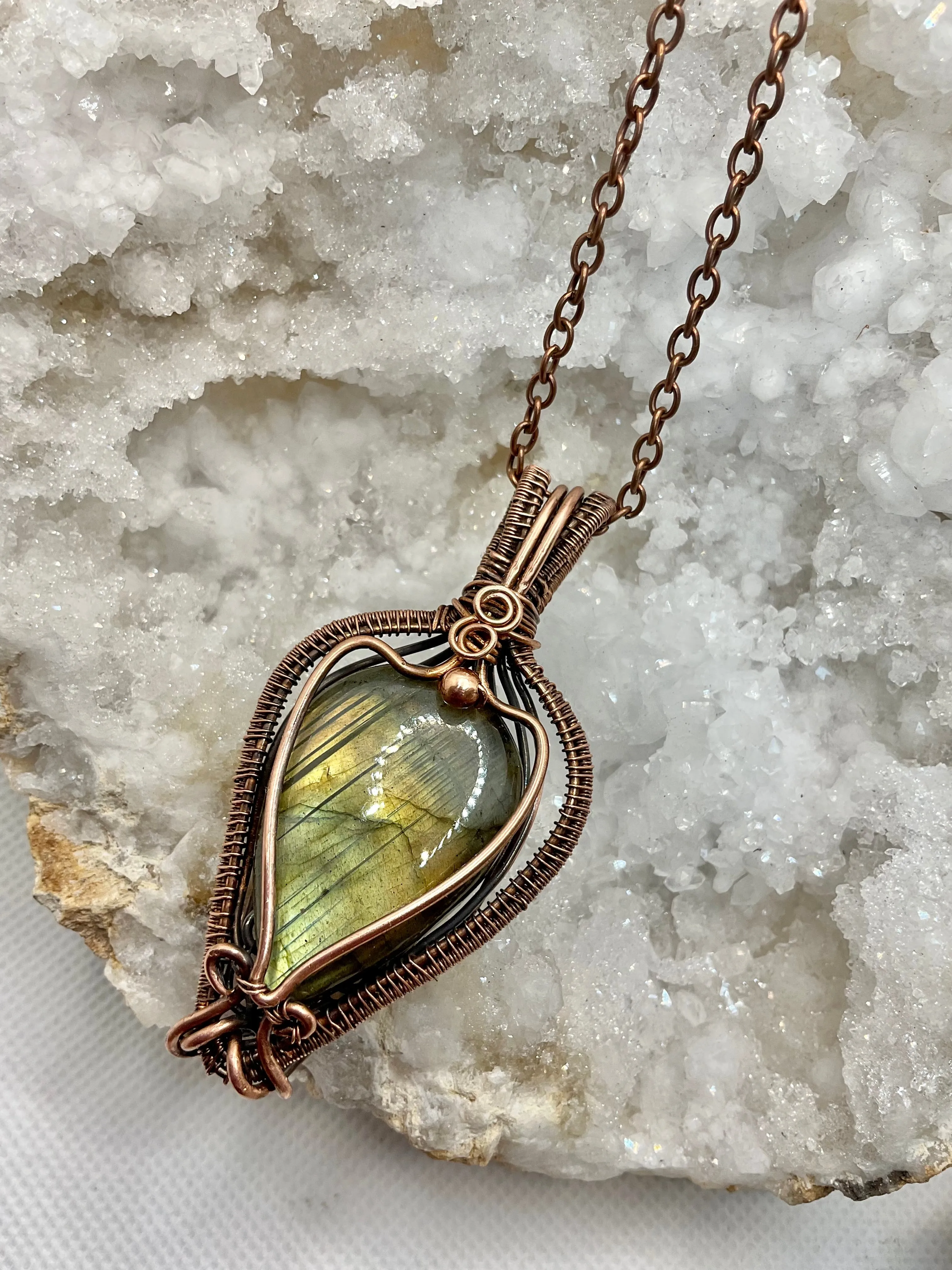 Labradorite Wire Wrapped Pendant