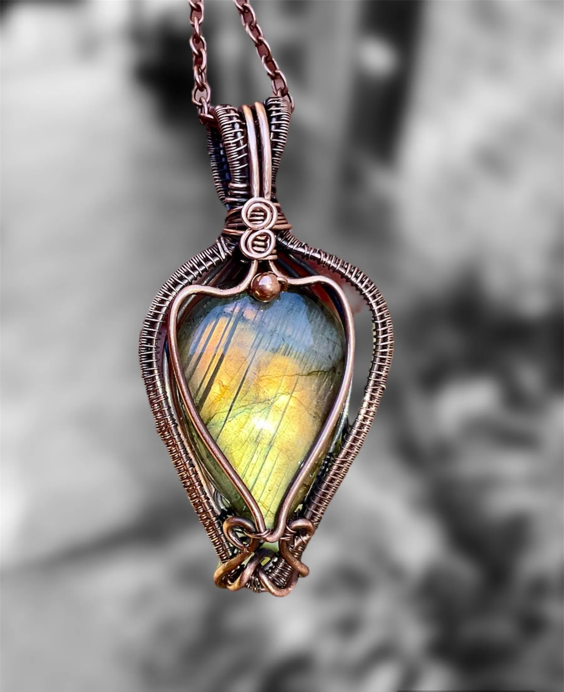 Labradorite Wire Wrapped Pendant