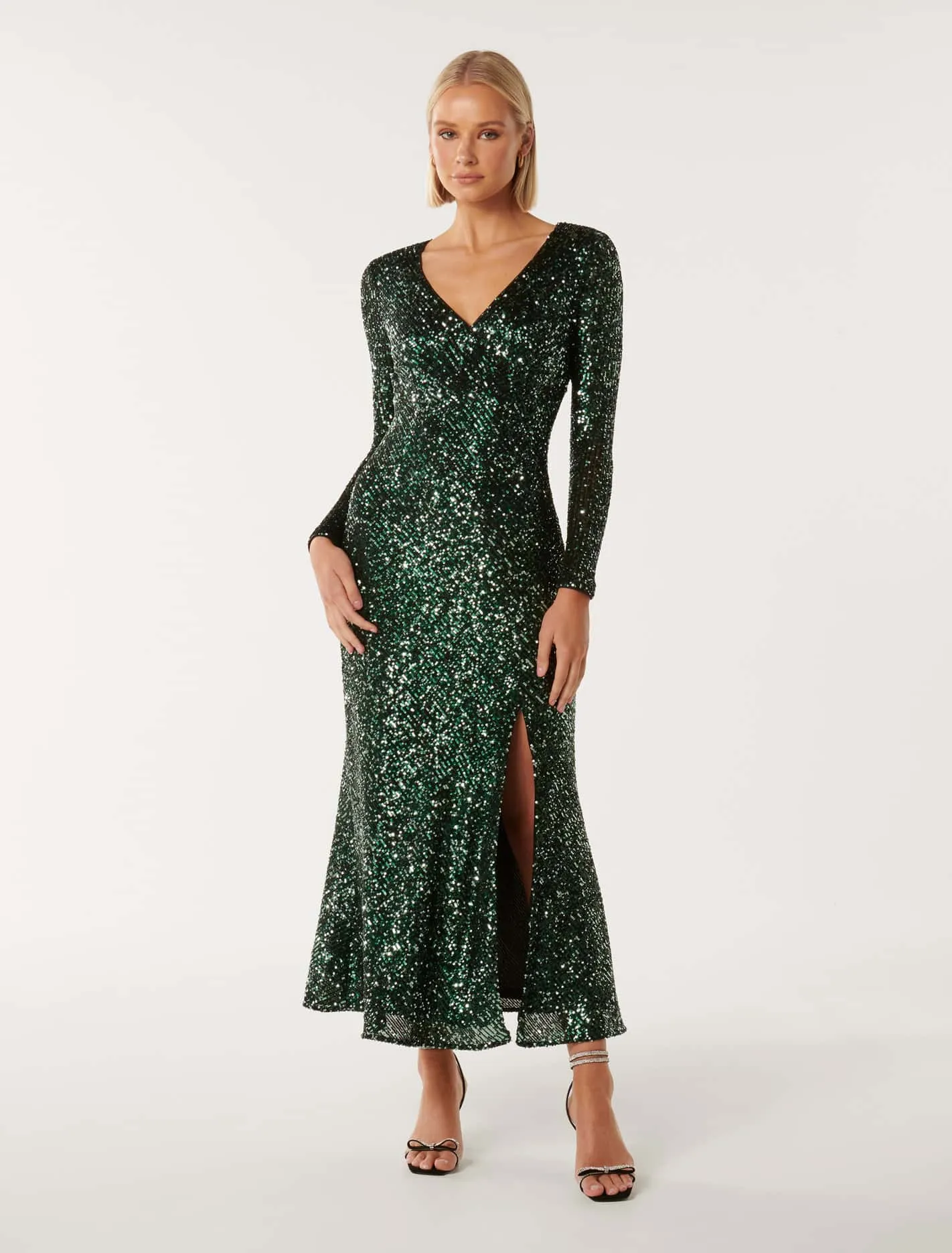 Laurie Sequin Long Sleeve Dress