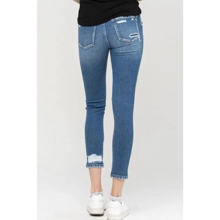 Lined Distressed Jeans