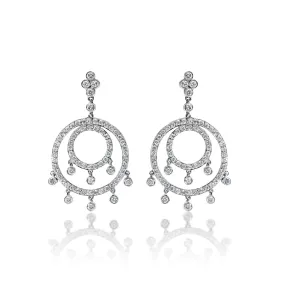 Madilyn 2 Carat Round Brilliant Diamond Hanging Earrings in 14k White Gold