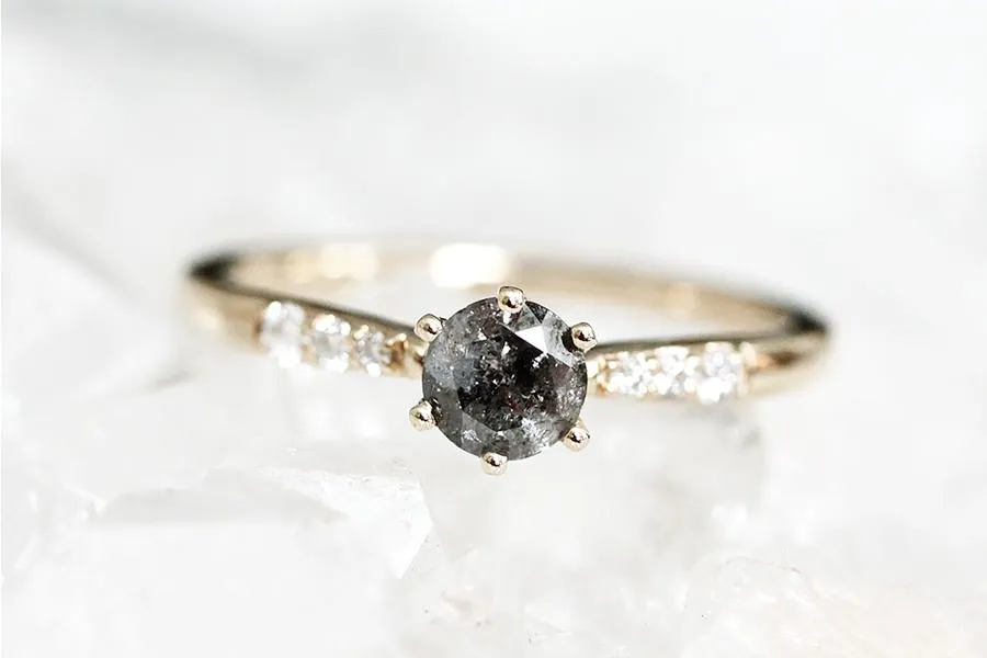 mari salt & pepper diamond ring