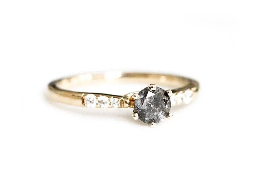 mari salt & pepper diamond ring