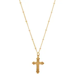 Mary Cross Pendant in Gold