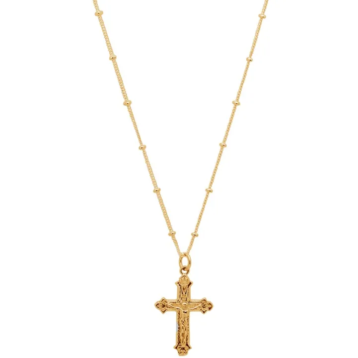 Mary Cross Pendant in Gold