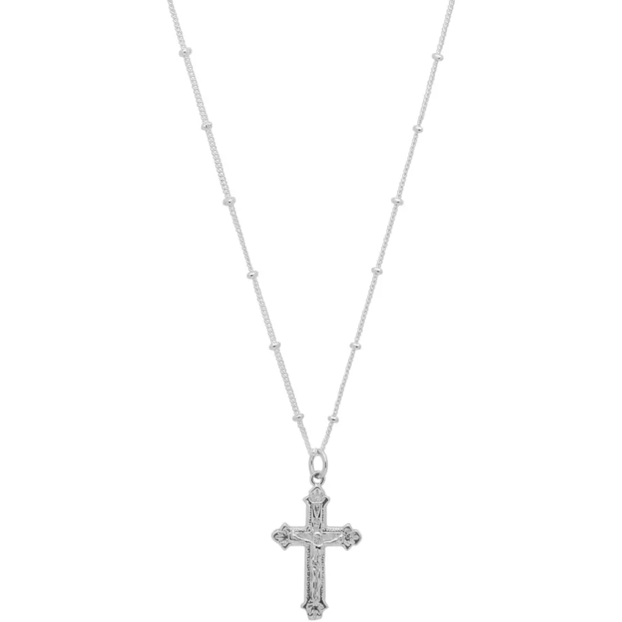 Mary Cross Pendant in Silver