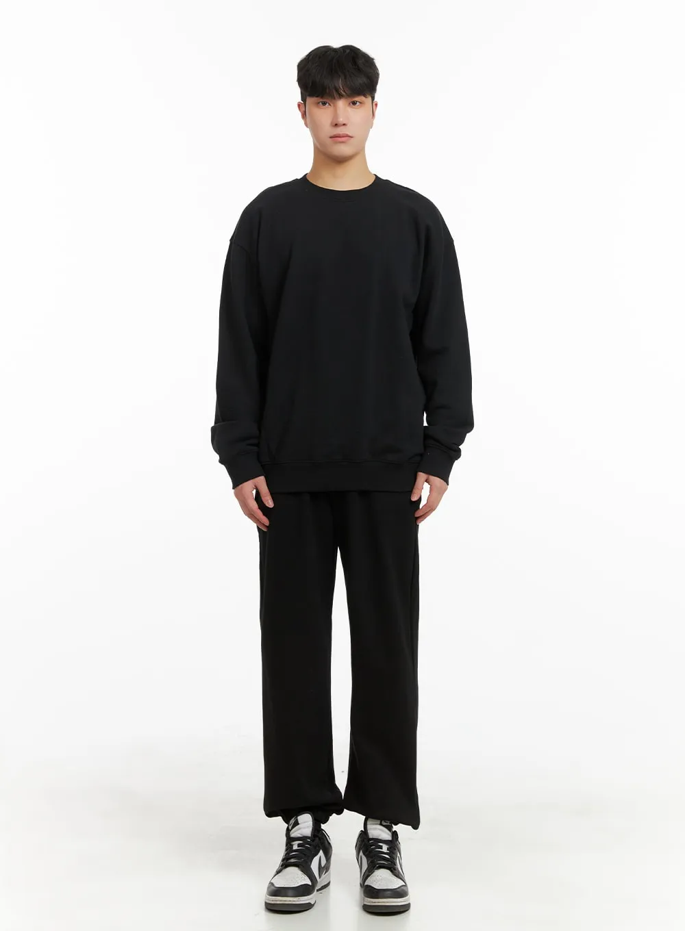 Men's Basic Crewneck Sweatshirt IA402 / Black