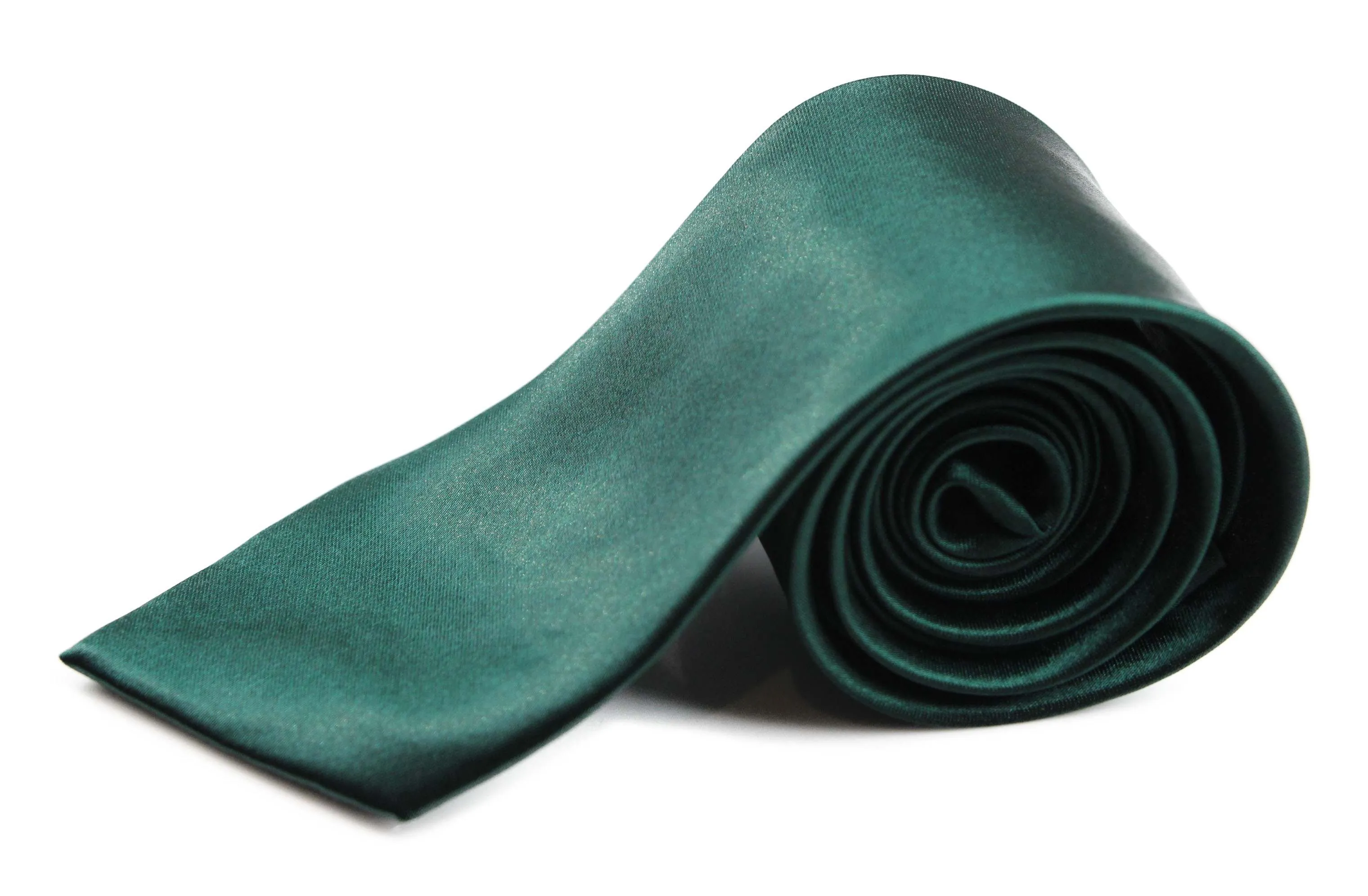 Mens Bottle Green 8cm Plain Neck Tie