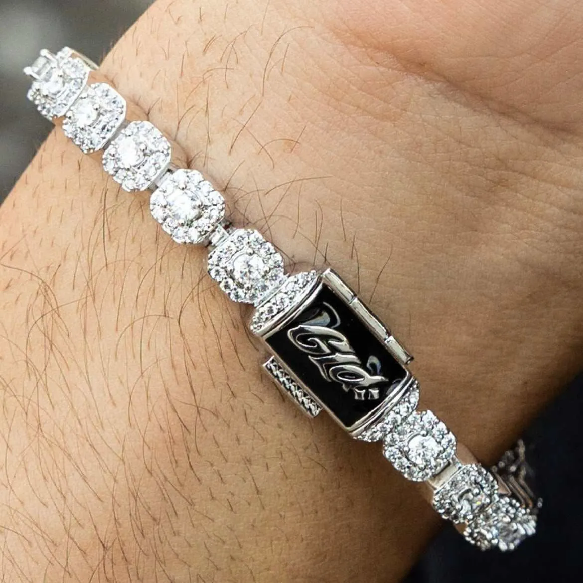 Micro Clustered Tennis Bracelet - White Gold