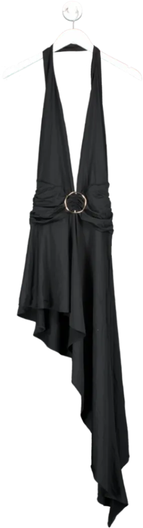 Mistress Rocks Black Plunge Asymmetric Dress UK S