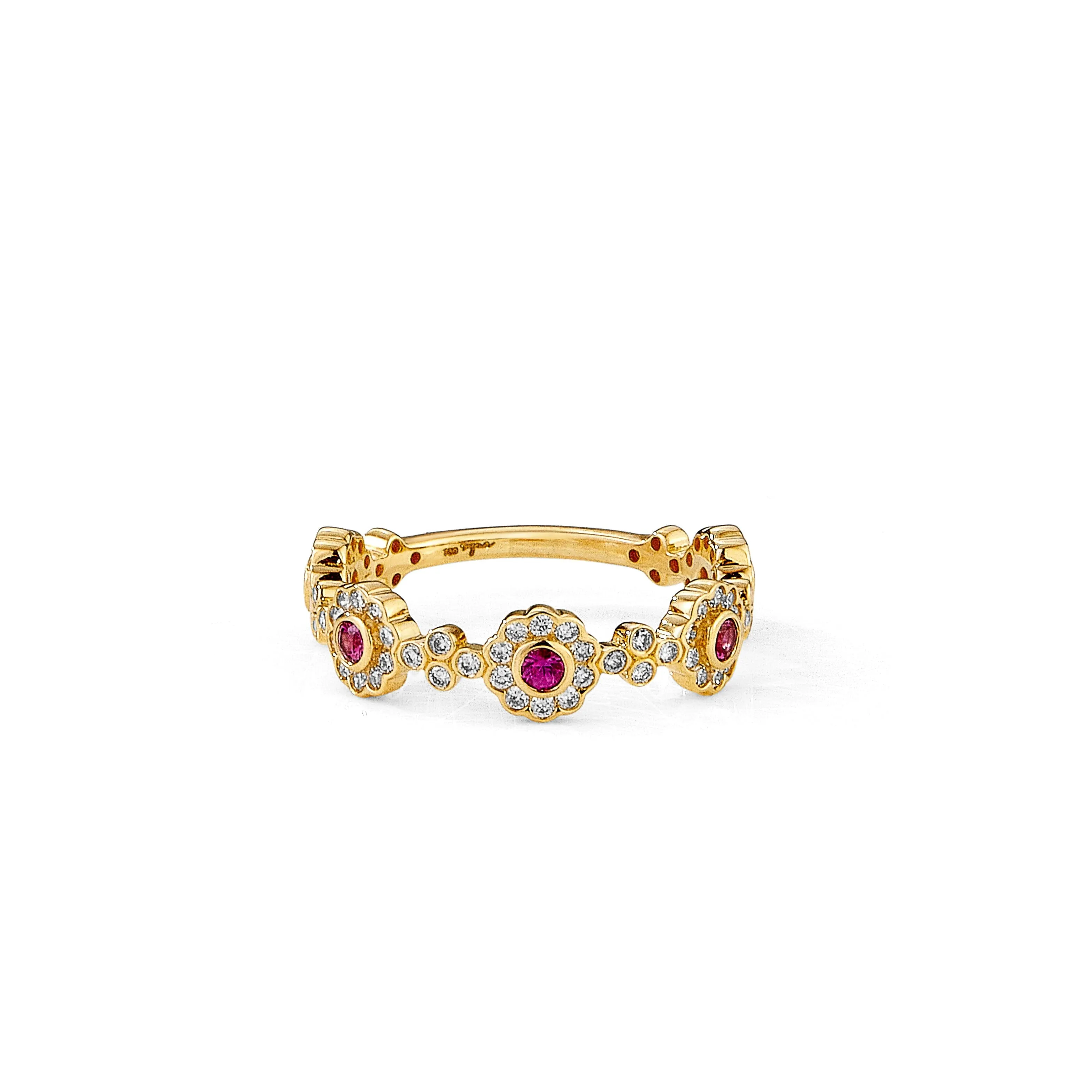 Mogul Flower Band with Rubies