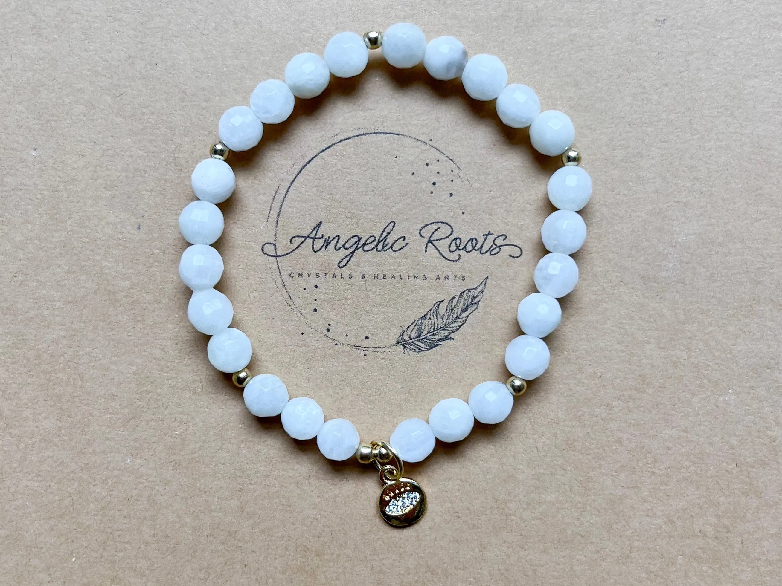 Moonstone Evil Eye Beaded Bracelet || Reiki Infused