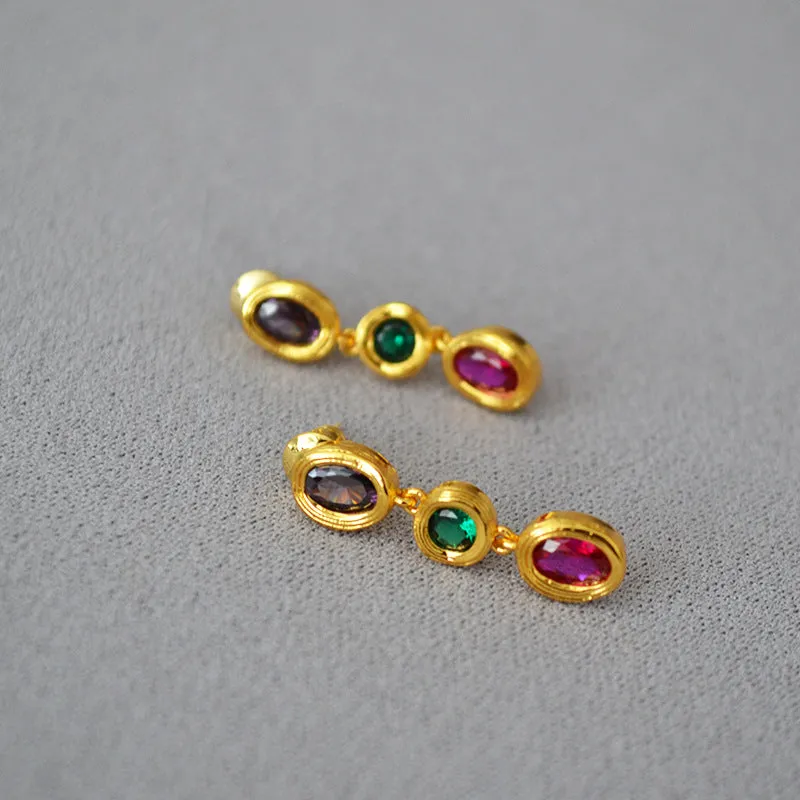 Multicolor Stones Drop Earrings