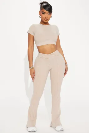 Mya Mineral Wash Pant Set - Taupe