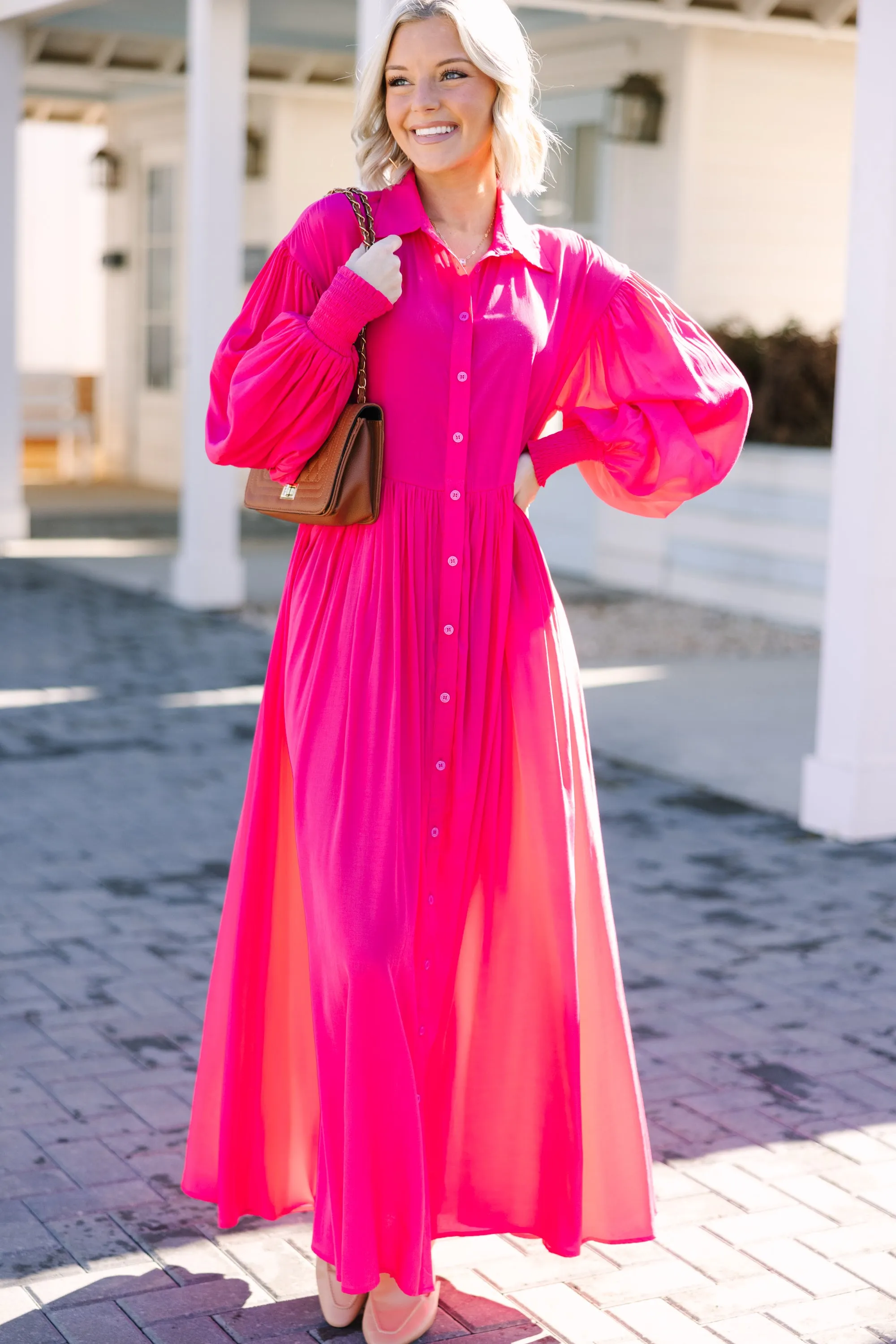 Nothing But The Best Hot Pink Maxi Dress