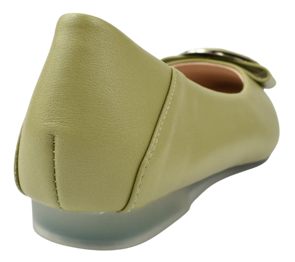 Pantofi casual, dama, STEPHANO, T6021C verde, piele naturala