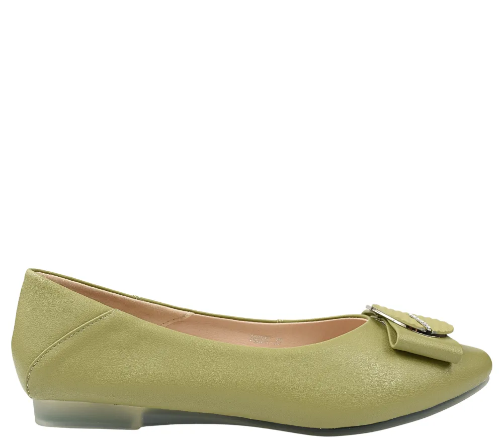 Pantofi casual, dama, STEPHANO, T6021C verde, piele naturala