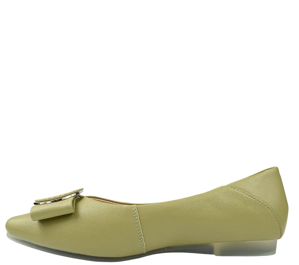 Pantofi casual, dama, STEPHANO, T6021C verde, piele naturala