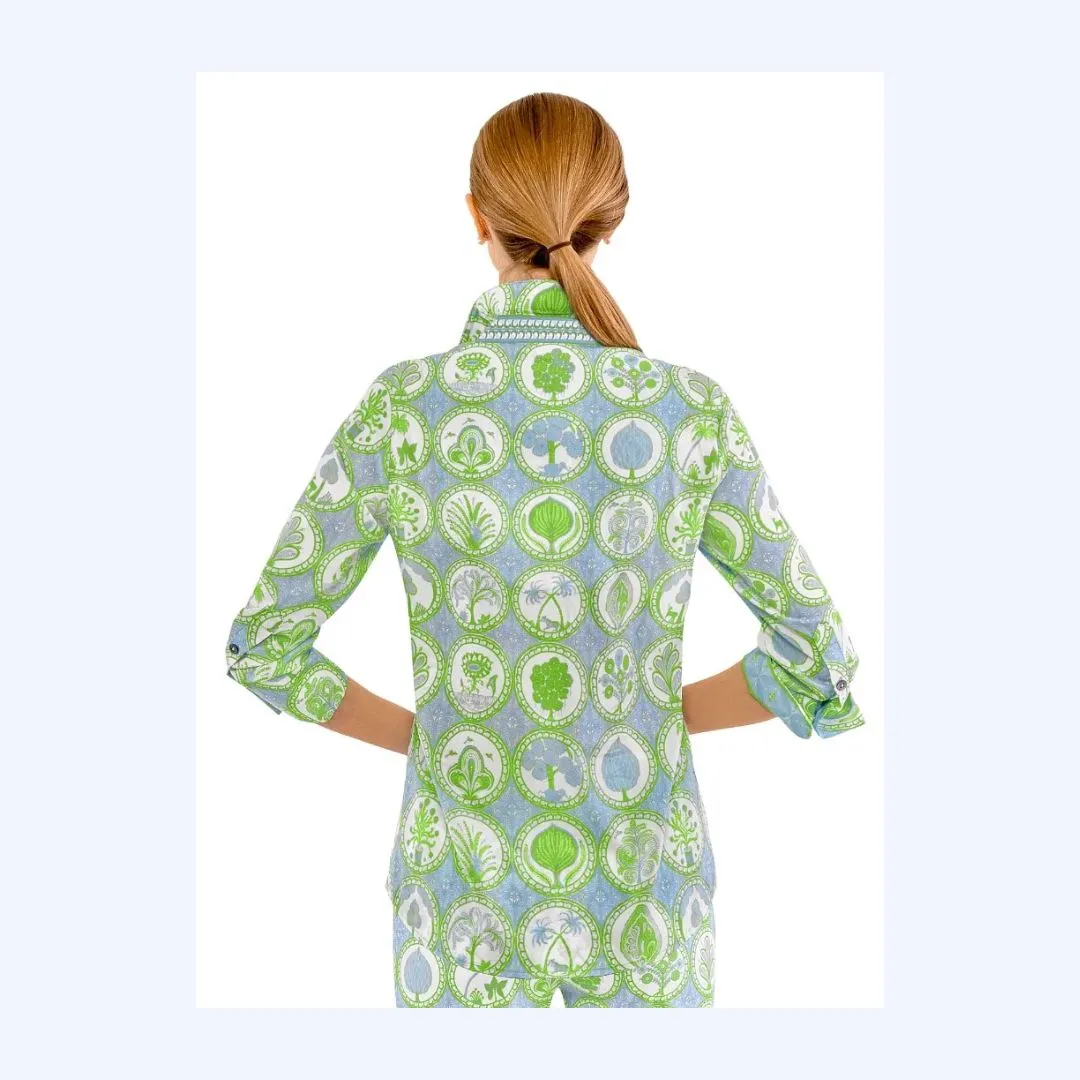 Periwinkle/Green Print Shirt