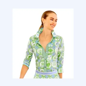 Periwinkle/Green Print Shirt