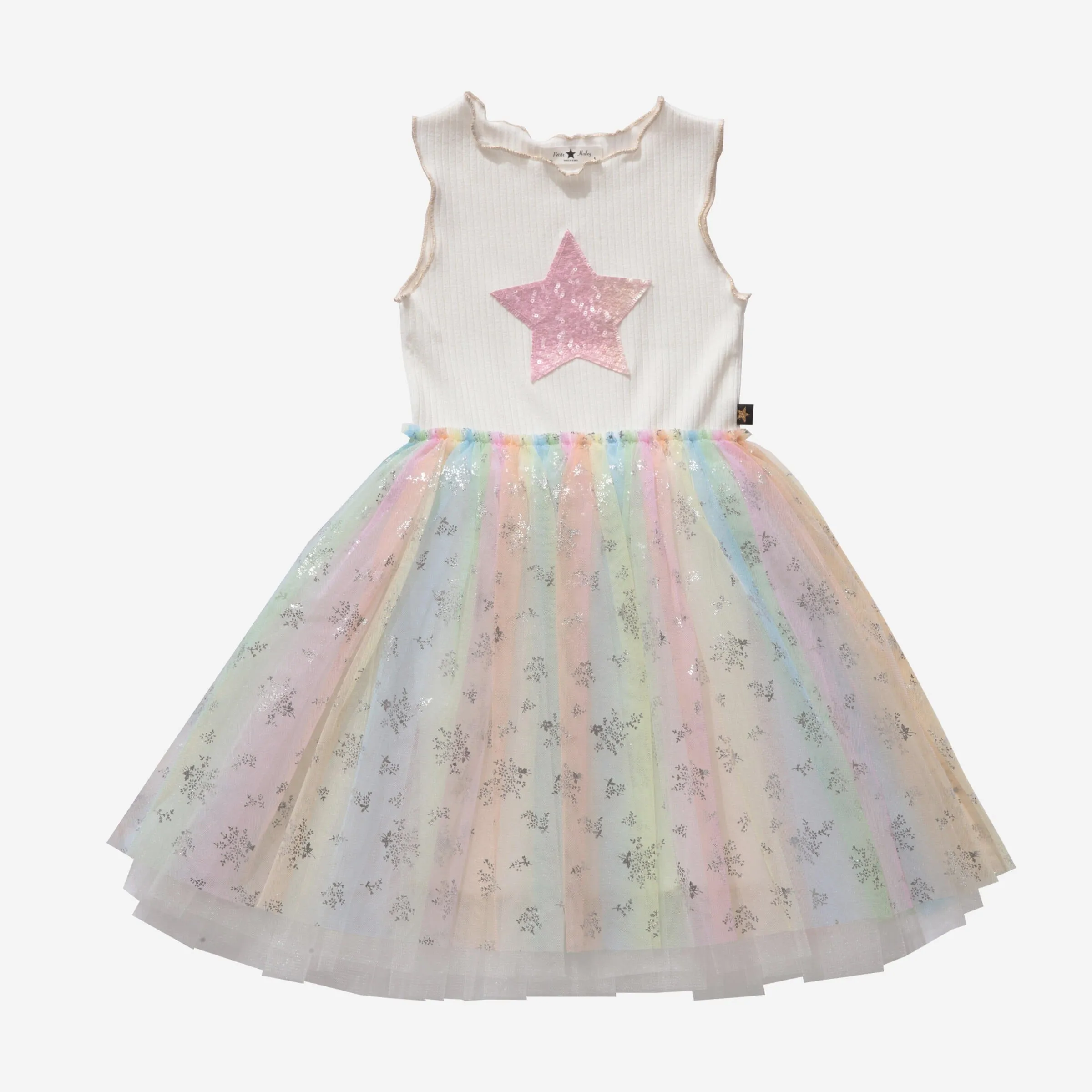 Petite Hailey Bella Tutu Dress - White Flower Pink