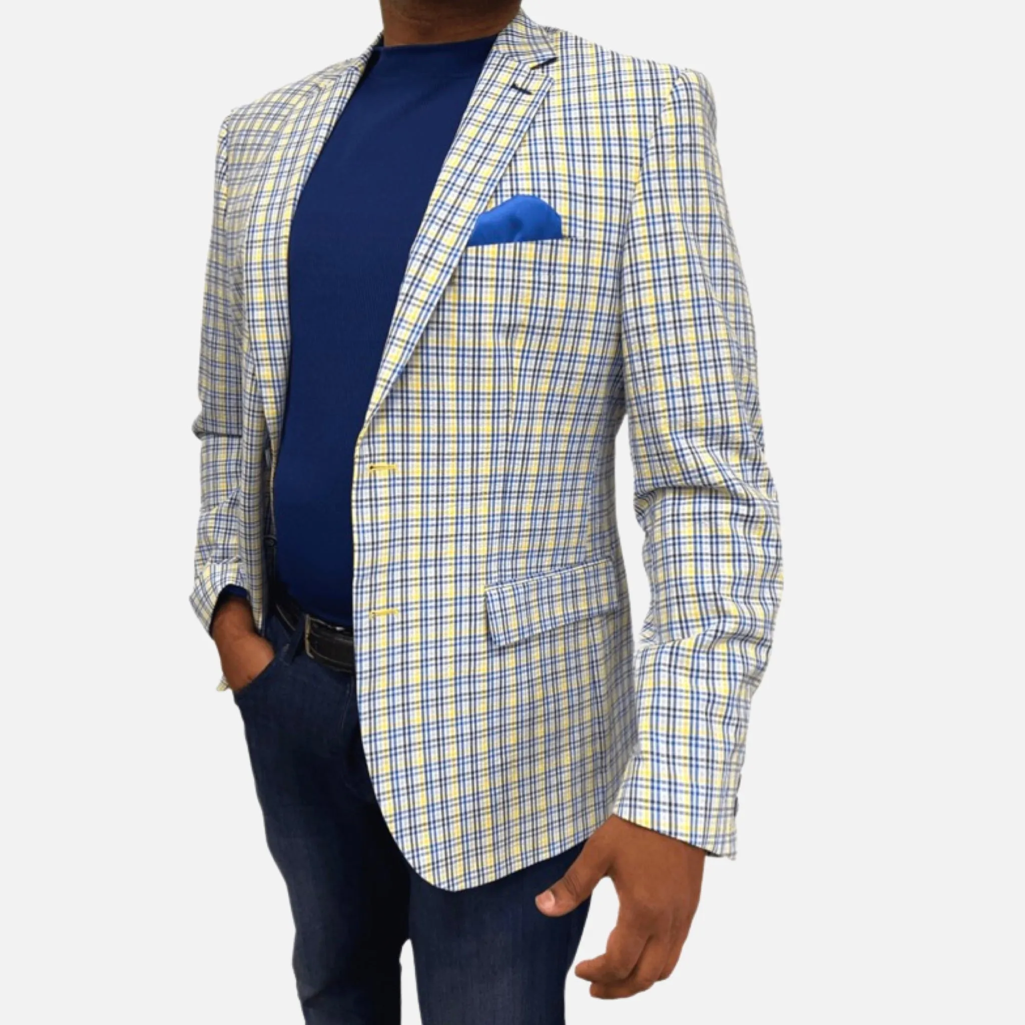 Plaid Blue Men’s Searsucker Blazer | Sale