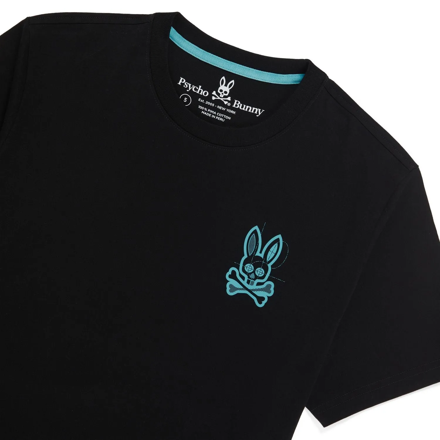 Psycho Bunny Mens Depoe Back Graphic Tee - Black