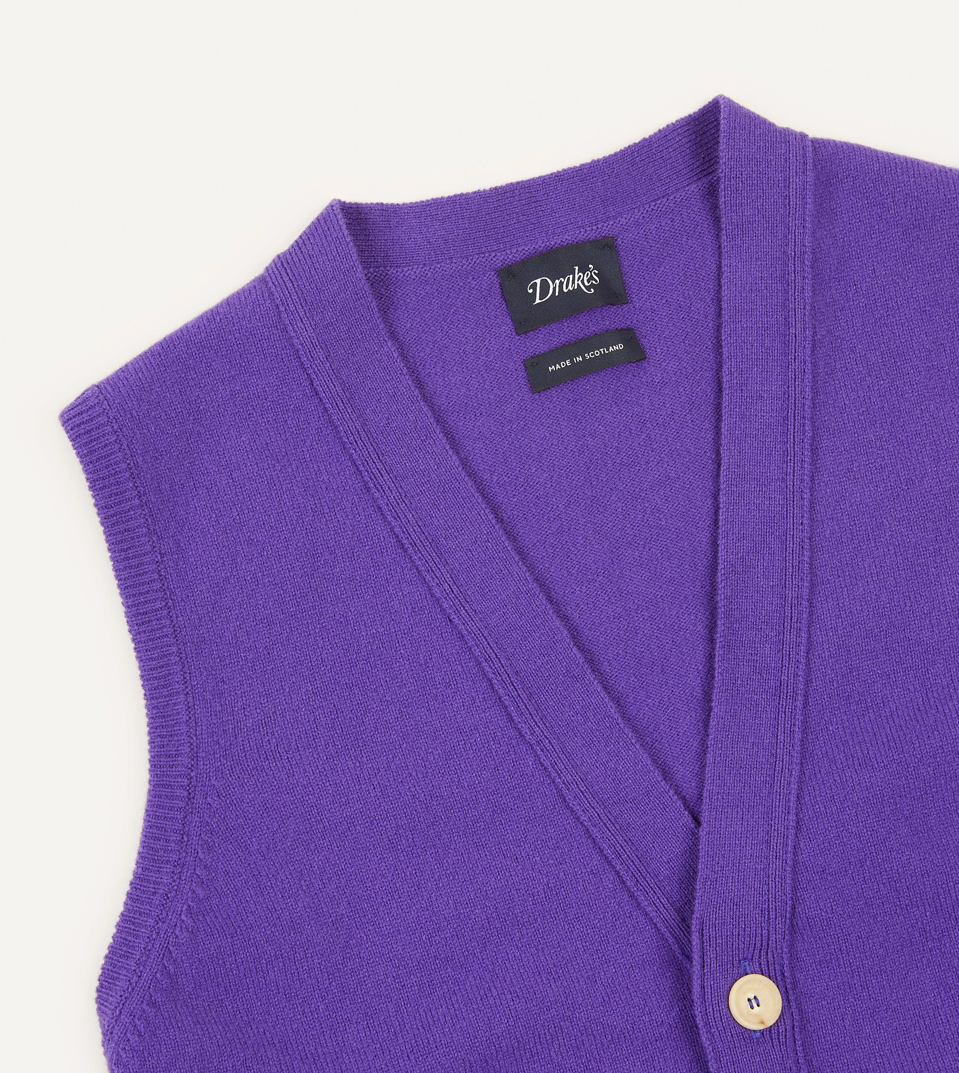 Purple Lambswool Sleeveless Cardigan