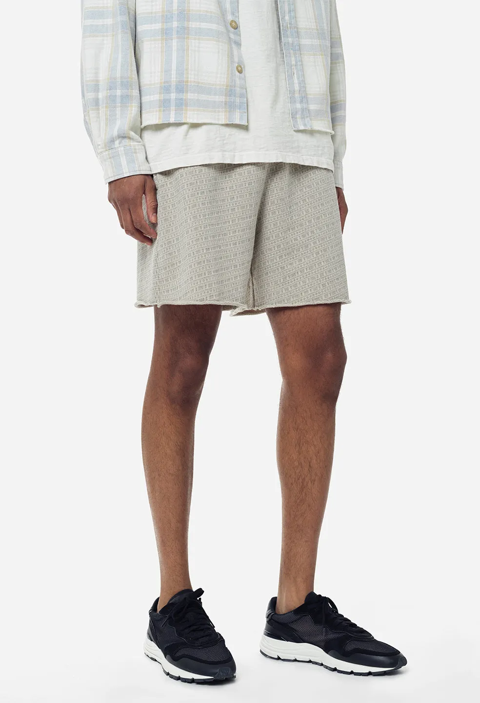 Raw Edge Jacquard Shorts / Dust