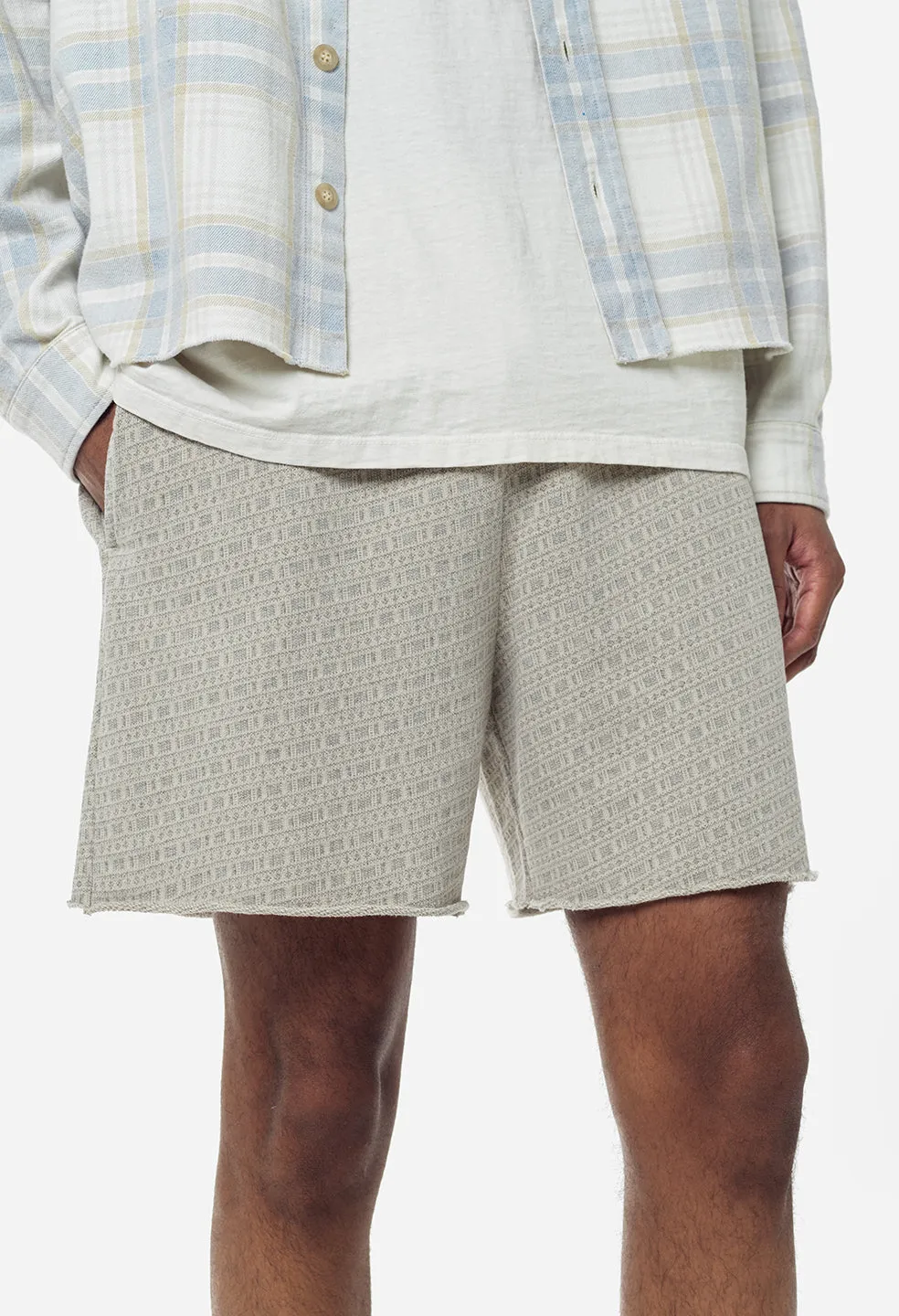 Raw Edge Jacquard Shorts / Dust