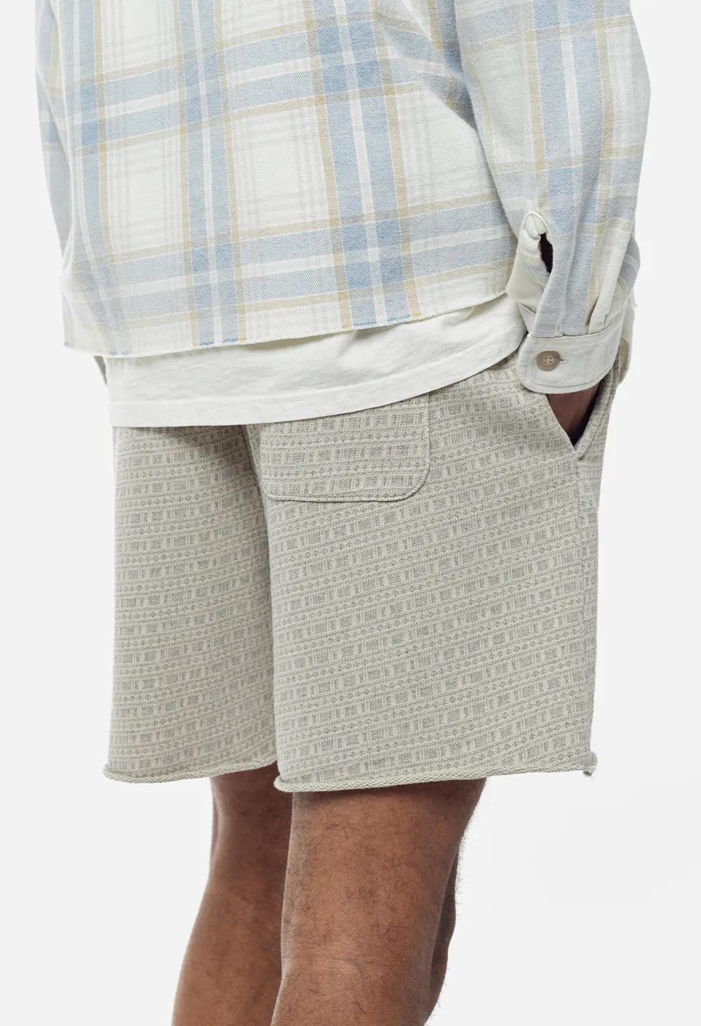 Raw Edge Jacquard Shorts / Dust