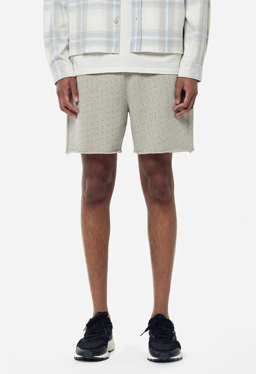 Raw Edge Jacquard Shorts / Dust