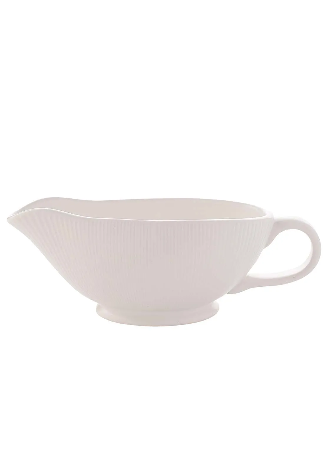 Ribbed Gravy Dish - White