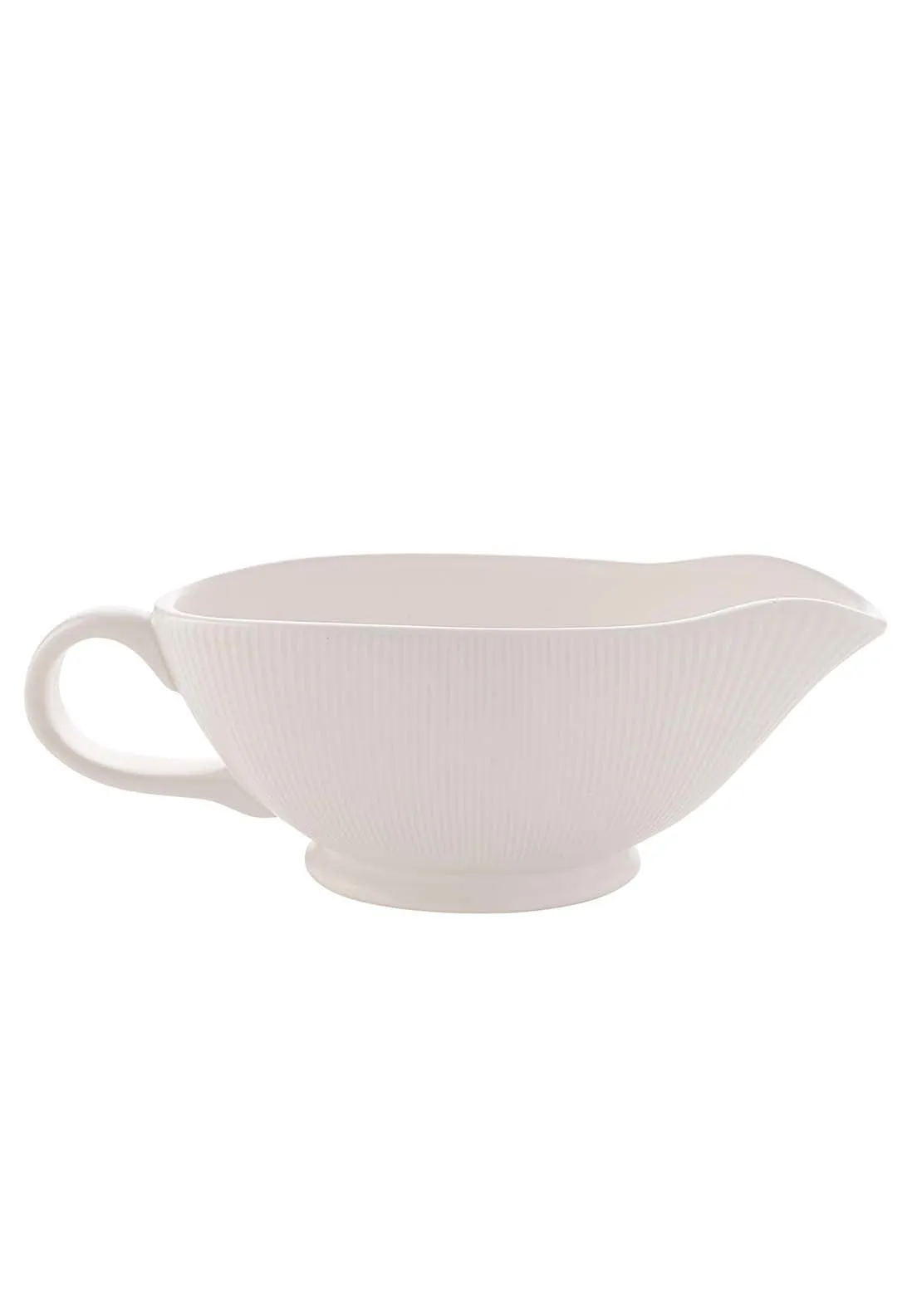 Ribbed Gravy Dish - White