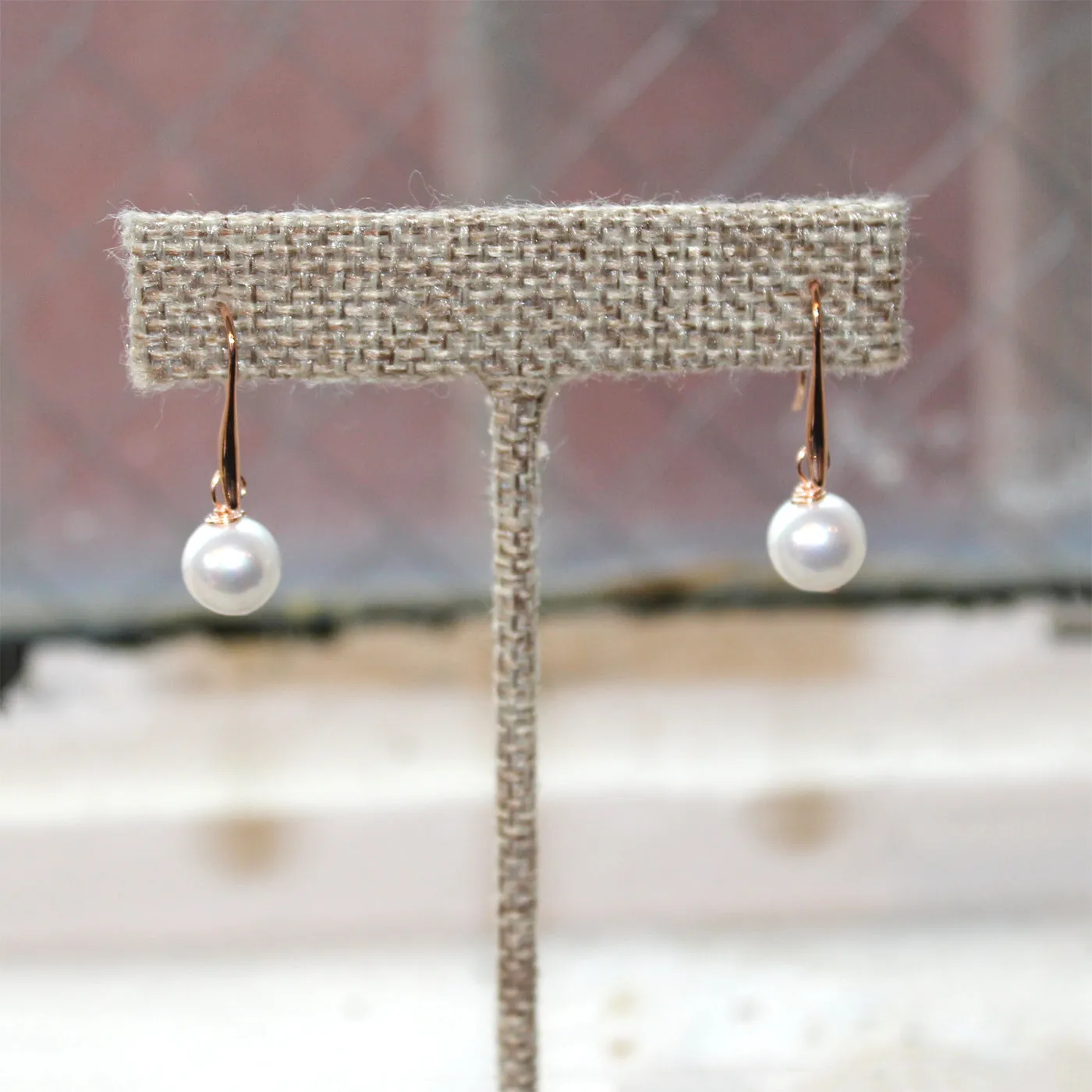 Rose Gold Pearl Earrings