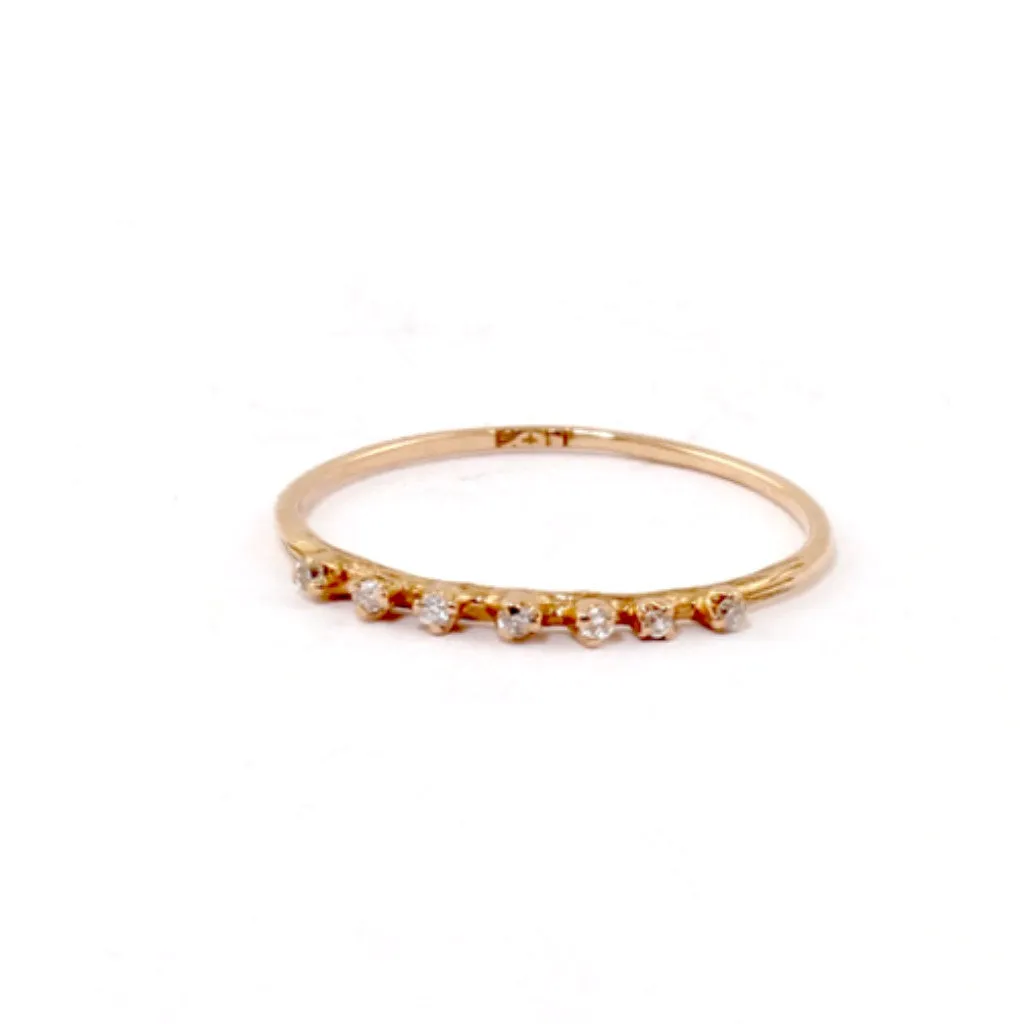 Rose Gold Seven Diamond Ring by N A