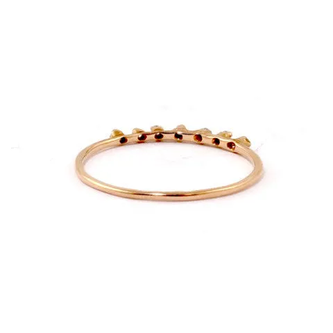 Rose Gold Seven Diamond Ring by N A