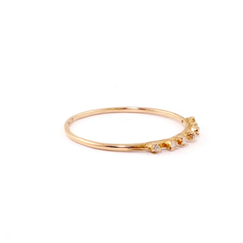 Rose Gold Seven Diamond Ring by N A