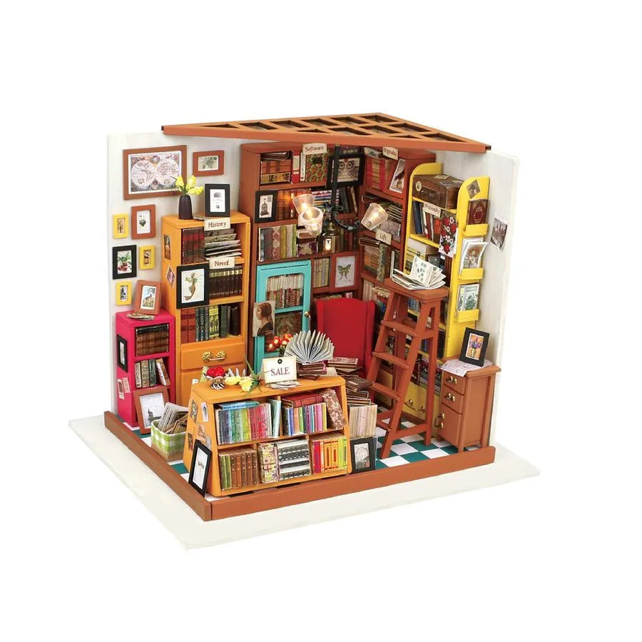 Sam's Study Room DIY Miniature Dollhouse Kit