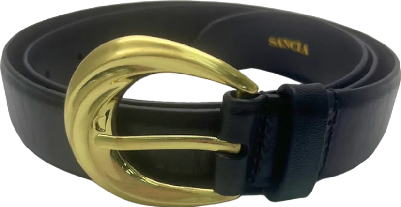 Sancia Black Leather Belt UK One Size