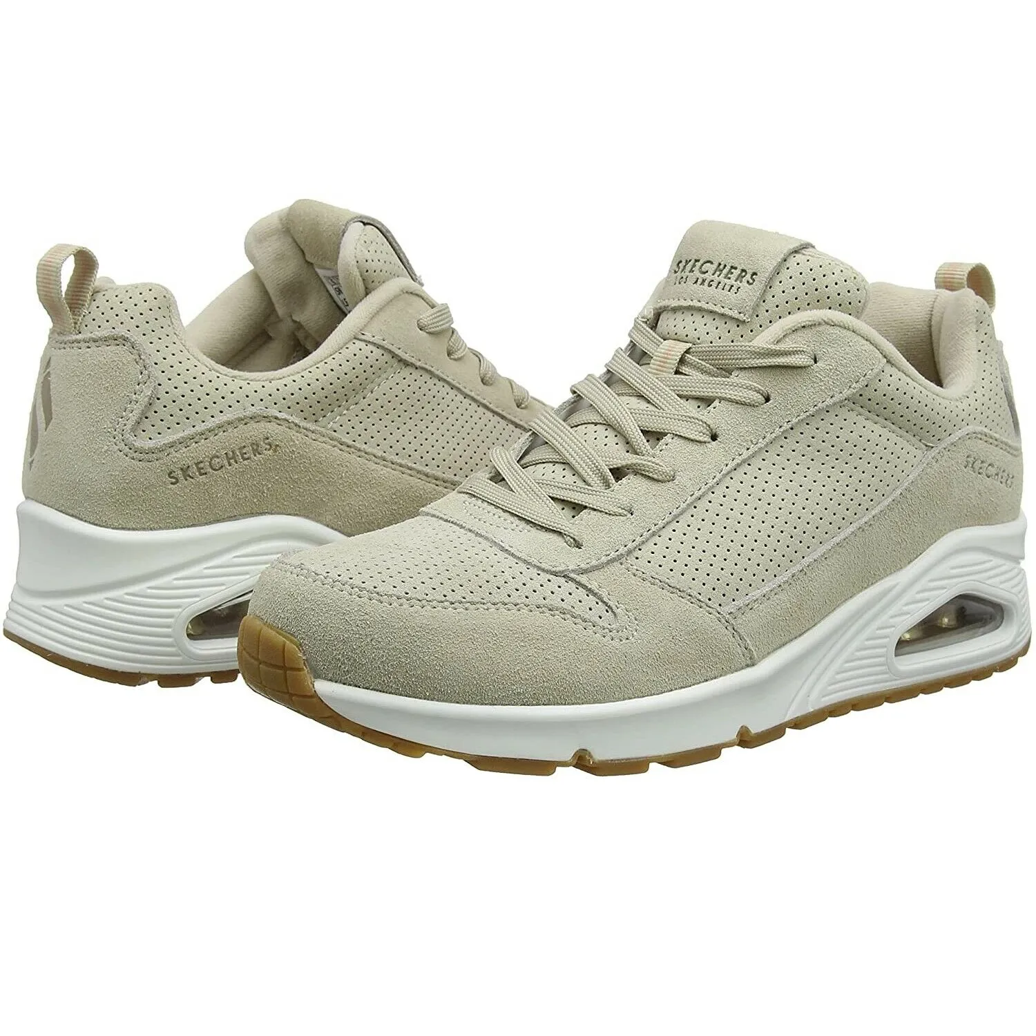 Scarpe donna casual Skechers - Art. 73672NAT - sneakers beige con lacci