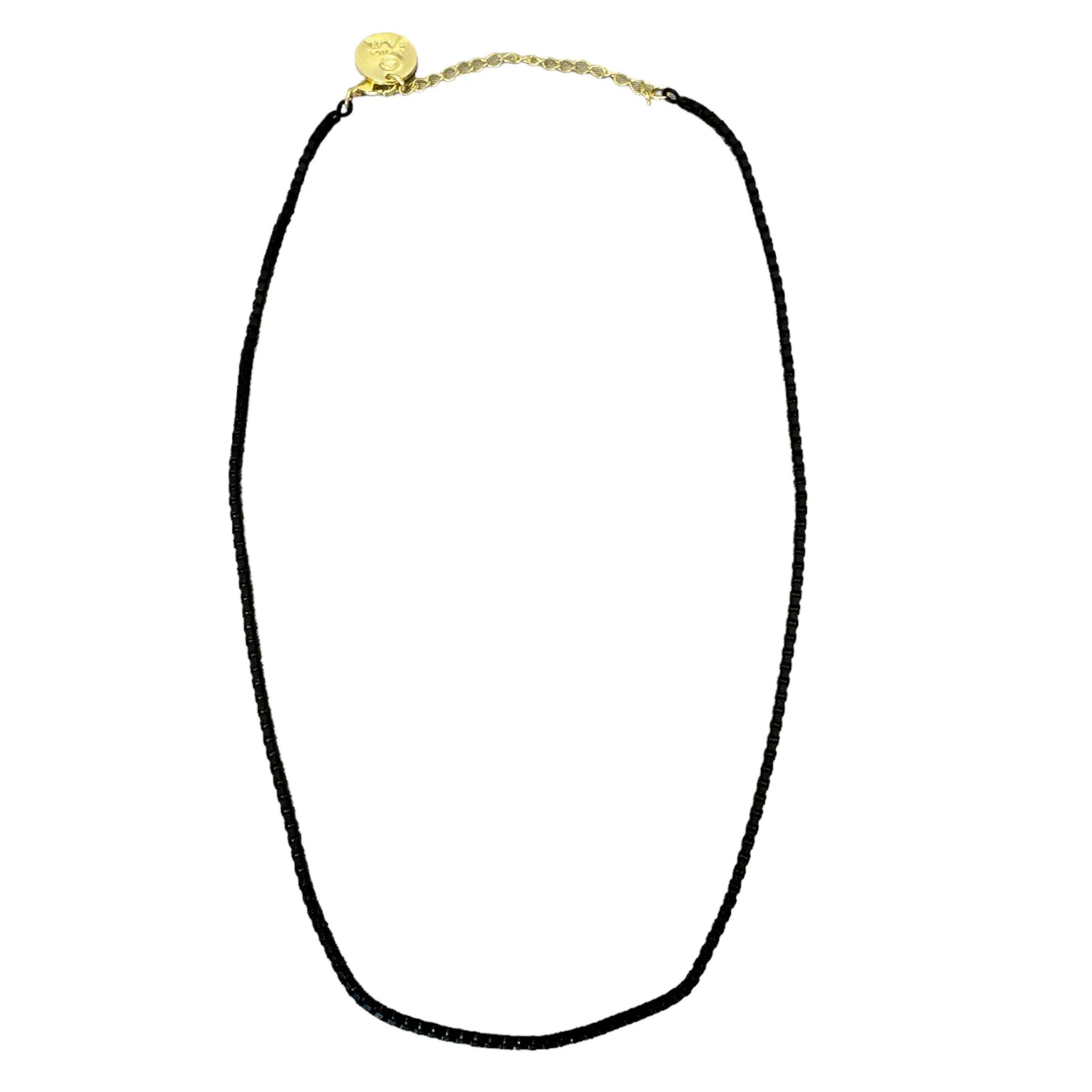 Sheila Fajl Pipa Chain Necklacef in Painted Black and Gold Plated