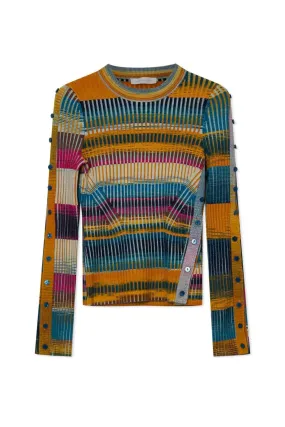 Simkhai Maelie Mixed Stripe Crewneck Jumper - Sunset Space Dye