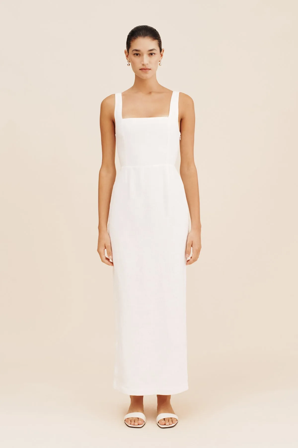 SKYLA COLUMN DRESS - IVORY