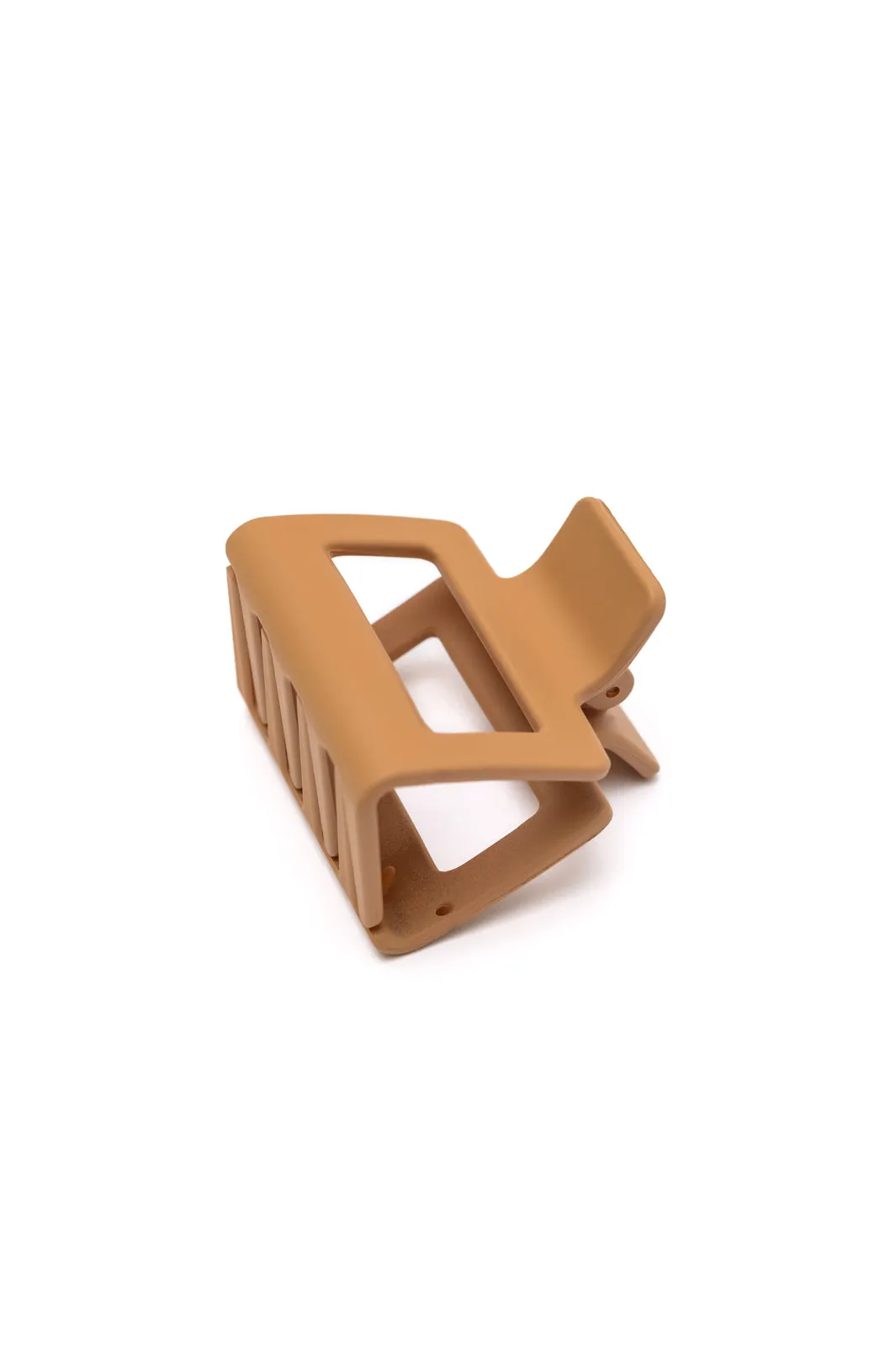 Small Square Claw Clip in Light Brown