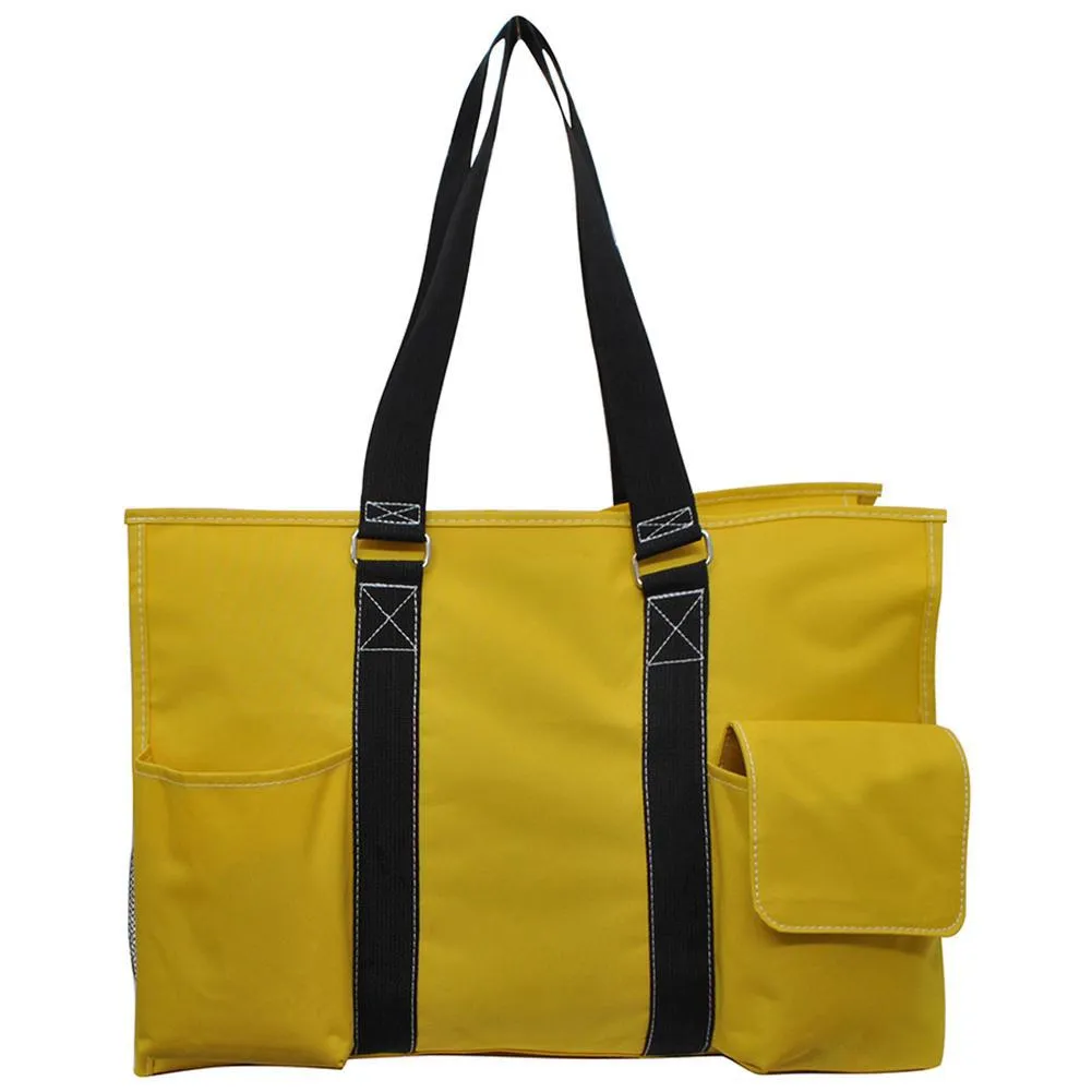 Softball Yellow NGIL Zippered Caddy Large Organizer Tote Bag