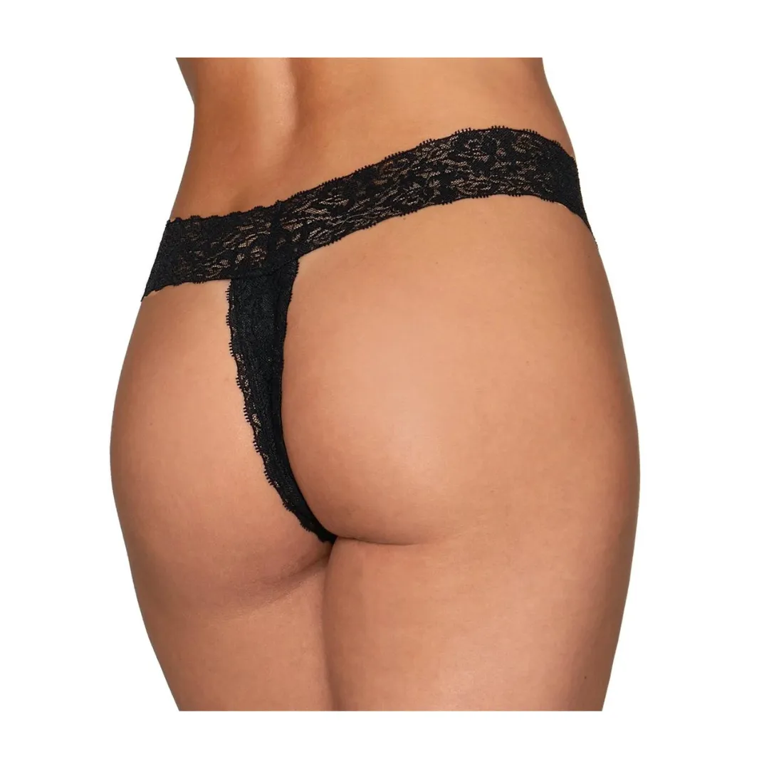 Stretch Lace Open Crotch Thong